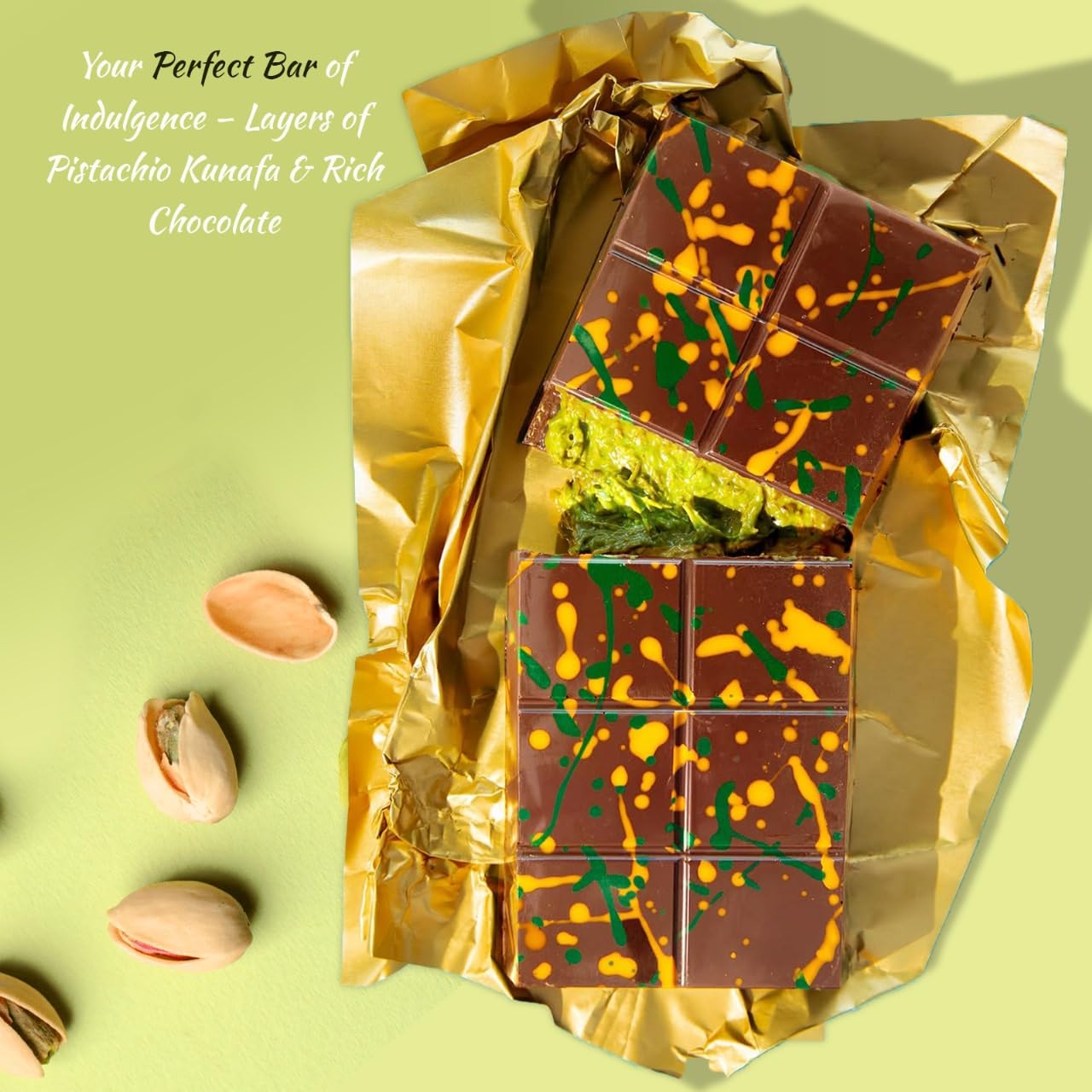 VIRAL Dubai Chocolate Bar – Cocoa Pistachio Kunafa