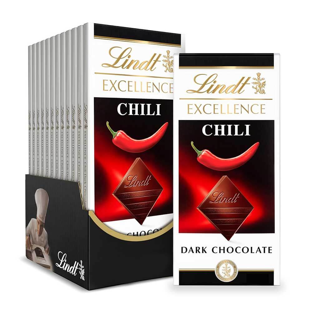Lindt Excellence Dark Chilli Chocolate Bar 100g