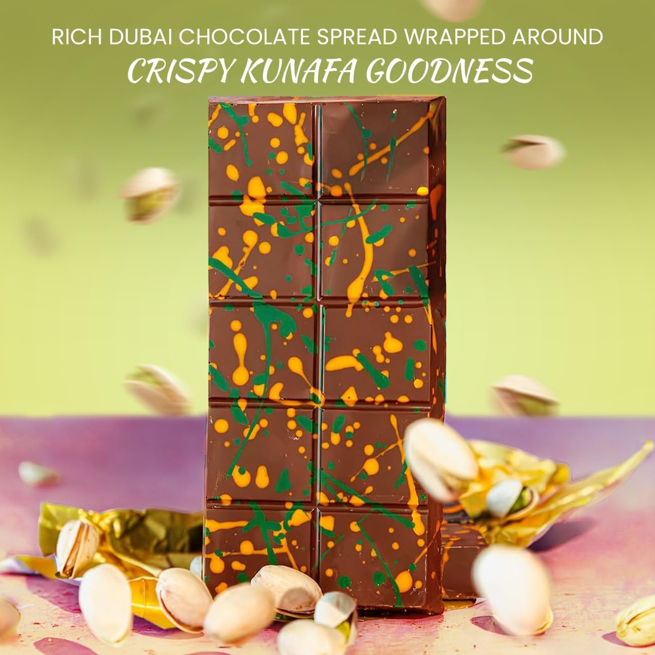 VIRAL Dubai Chocolate Bar – Cocoa Pistachio Kunafa