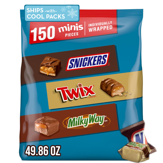 SNICKERS, TWIX, & MILKY WAY Minis Chocolate Candy Bars Variety Pack