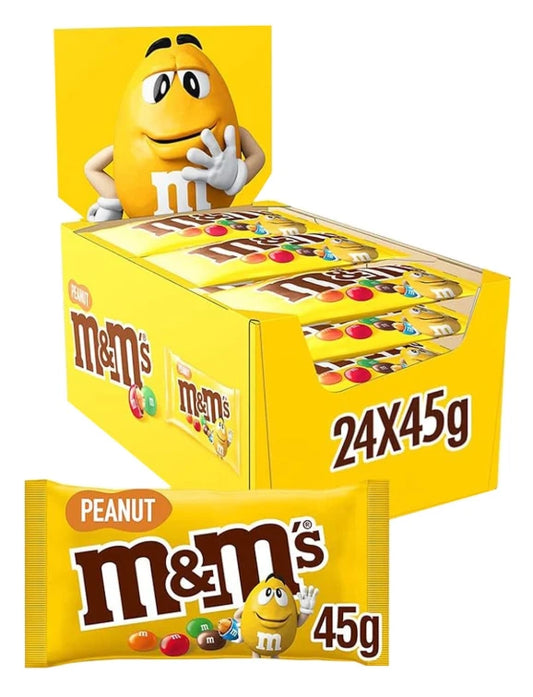 M&M's Peanut Chocolate Packets, 1 Box - 24 X 45G
