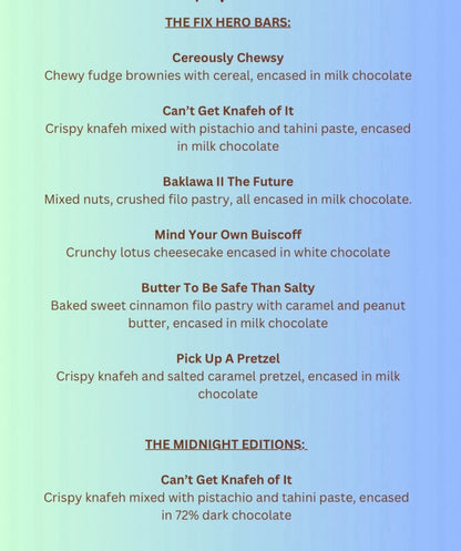 VIRAL FIX ORIGINAL DUBAI CHOCOLATE -Box of 5 mixed flavours - FRESH DELIVERY