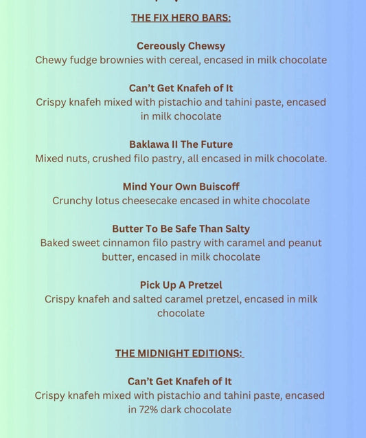 VIRAL FIX ORIGINAL DUBAI CHOCOLATE -Box of 5 mixed flavours - FRESH DELIVERY